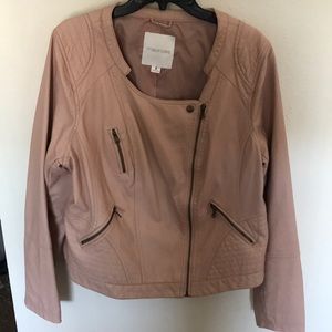 Maurices pink leather jacket